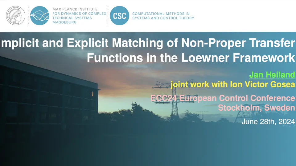 Implicit and Explicit Matching of Non-Proper Transfer Functions in the Loewner Framework